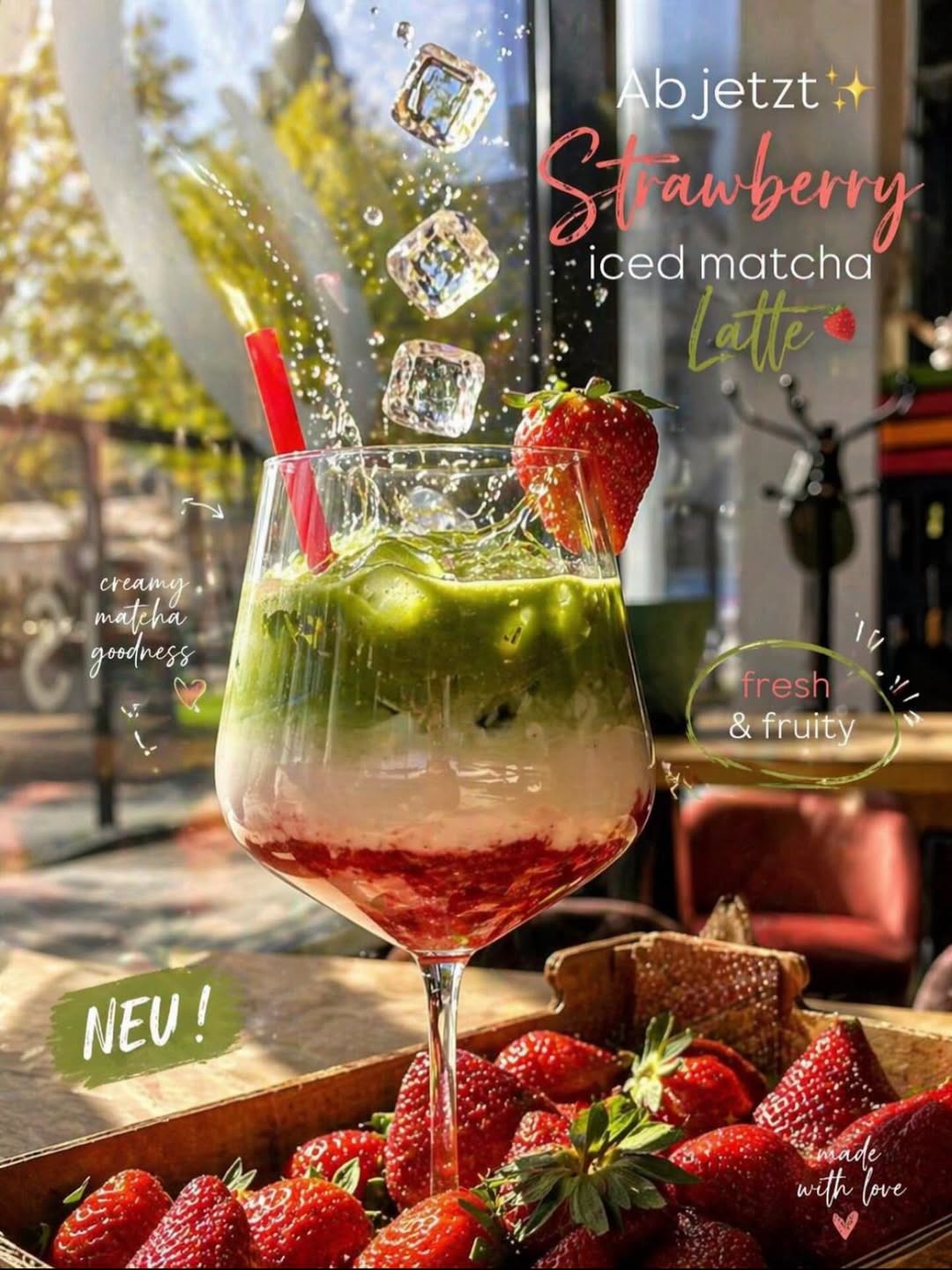 🍓 Strawberry Iced Matcha Latte – NEU